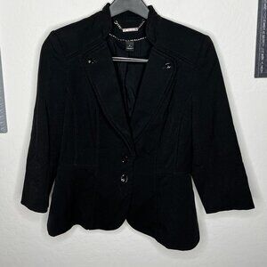 White House Black Market Ruffled Collar 3/4 Sleeve Blazer - Size 8
